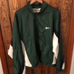Vintage Reebok Grean and White Windbreaker